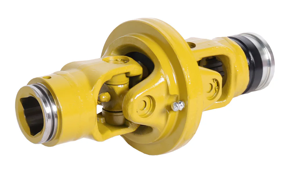 Przegub dwukrzyżakowy 27x94 / 32x76 H=104 L=350 D=165,8 frezów 38mm (1 1/2"), trójkąt 45mm, pod ślizg 60