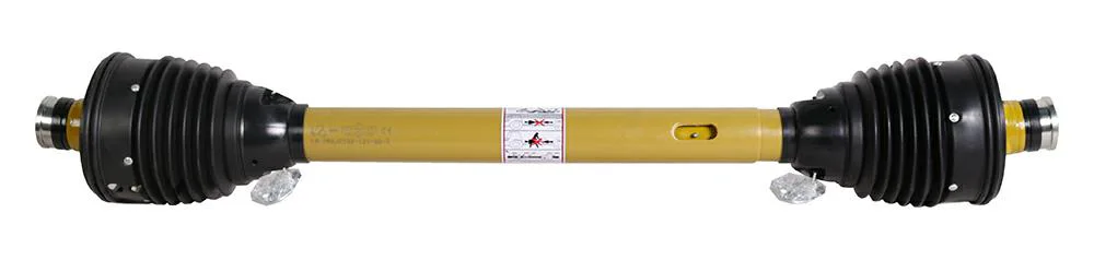 Wał PTO cytrynowy — 27 × 94 / 32 × 76 mm, L=1210 mm, szerokokątny