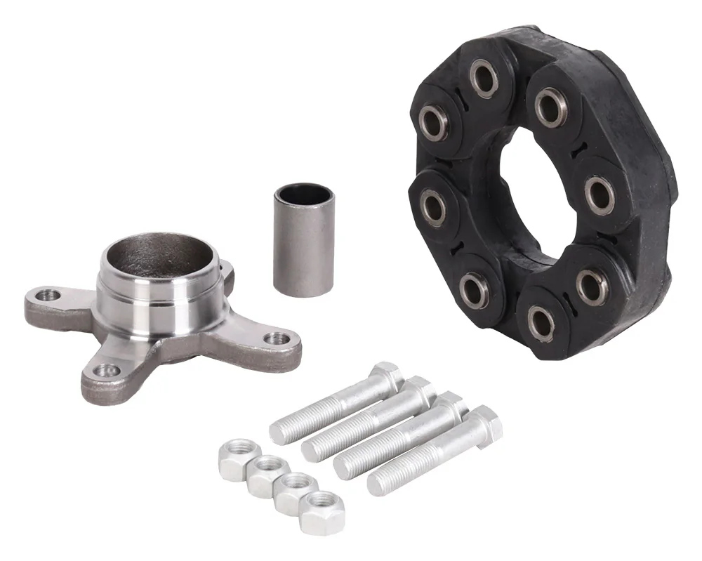 Flansza czteroramienna przegubu gumowego + przegub gumowy 120mm, MERCEDES Sprinter, Vito II, końcówka wału, otw. 8x12mm, rura 60x2mm (ZGMV)