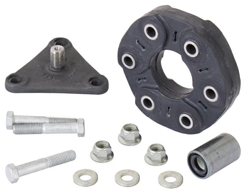 Złącze elastyczne wału IVECO śr. podz. 105mm, otw. 12mm, zestaw z tulejką centrującą, flanszą i śrubami, OE TRS